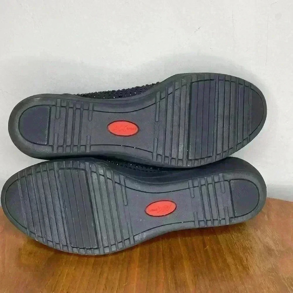 ANNE KLEIN SPORT AKYARMILLA BLACK SPARKLY WEDGE SLIP-ON SNEAKER SHOES SZ 7.5 - Picture 8 of 8